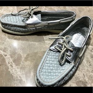 Authentic Sperry Top-Sider Audrey Woven (Silver)